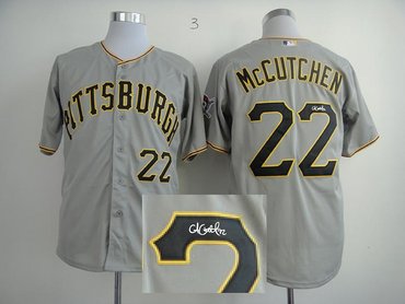 Pittsburgh Pirates 22 Mccutchen Grey Cool Base MLB Signed Jersey