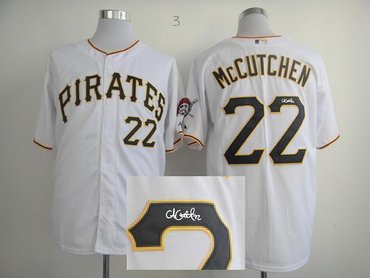 Pittsburgh Pirates 22 Mccutchen White Cool Base MLB Signed Jersey