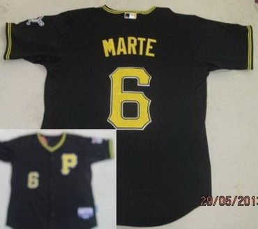 Pittsburgh Pirates 6 Starling Marte Black Cool Base MLB Jerseys
