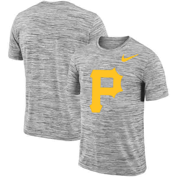 Pittsburgh Pirates Nike Heathered Black Sideline Legend Velocity Travel Performance T-Shirt Pittsburgh Pirates Nike Heathered Black Sideline Legend Velocity Travel Performance T-Shirt