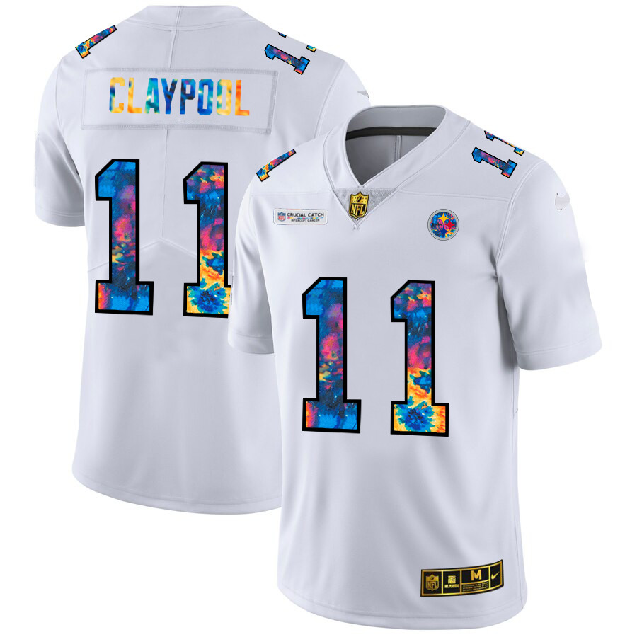 Pittsburgh Steelers #11 Chase Claypool Men's White Nike Multi-Color 2020 NFL Crucial Catch Limited NFL Jersey Pittsburgh Steelers #11 Chase Claypool Men's White Nike Multi-Color 2020 NFL Crucial Catch Limited NFL Jersey