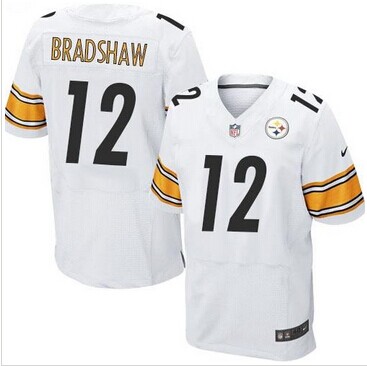 Pittsburgh Steelers #12 Terry Bradshaw White NFL Elite Jersey