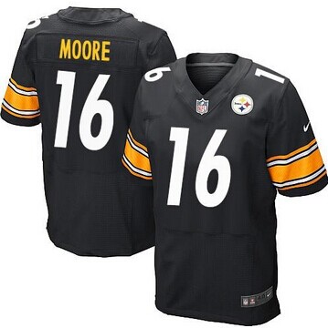 Pittsburgh Steelers #16 Lance Moore Black Team Color NFL Elite Jersey