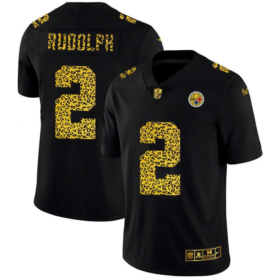 Pittsburgh Steelers #2 Mason Rudolph Men's Nike Leopard Print Fashion Vapor Limited NFL Jersey Black Pittsburgh Steelers #2 Mason Rudolph Men's Nike Leopard Print Fashion Vapor Limited NFL Jersey Black