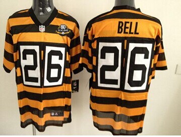 Pittsburgh Steelers #26 Le'Veon Bell Yellow-Black Alternate 80TH Throwback NFL Elite Jersey