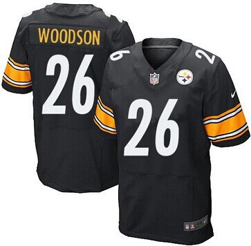 Pittsburgh Steelers #26 Rod Woodson Black Team Color NFL Elite Jersey
