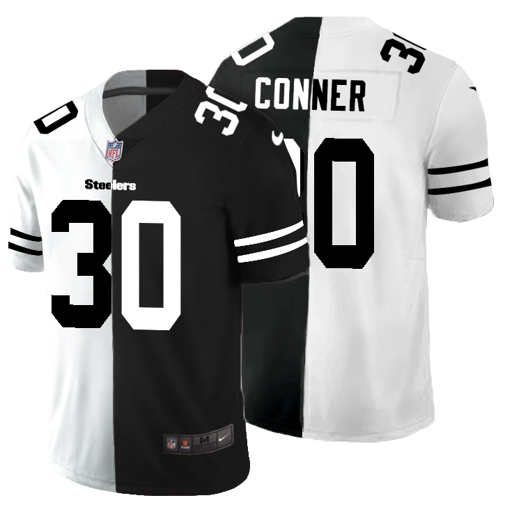 Pittsburgh Steelers #30 James Conner Men's Black V White Peace Split Nike Vapor Untouchable Limited NFL Jersey Pittsburgh Steelers #30 James Conner Men's Black V White Peace Split Nike Vapor Untouchable Limited NFL Jersey
