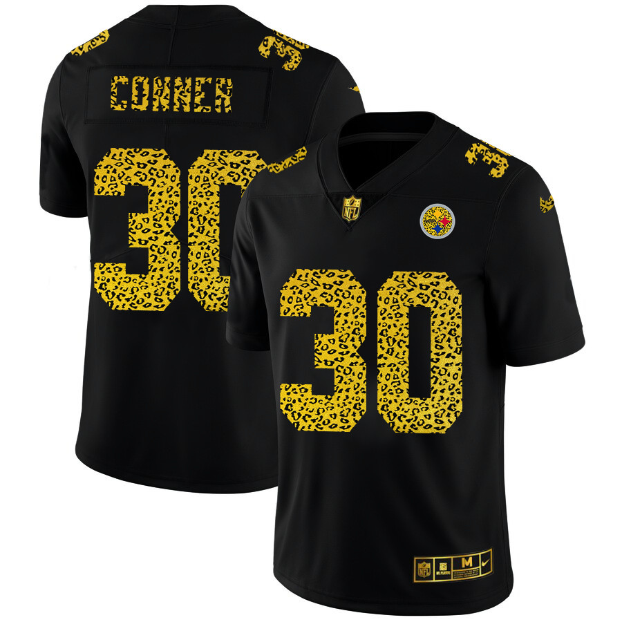 Pittsburgh Steelers #30 James Conner Men's Nike Leopard Print Fashion Vapor Limited NFL Jersey Black Pittsburgh Steelers #30 James Conner Men's Nike Leopard Print Fashion Vapor Limited NFL Jersey Black
