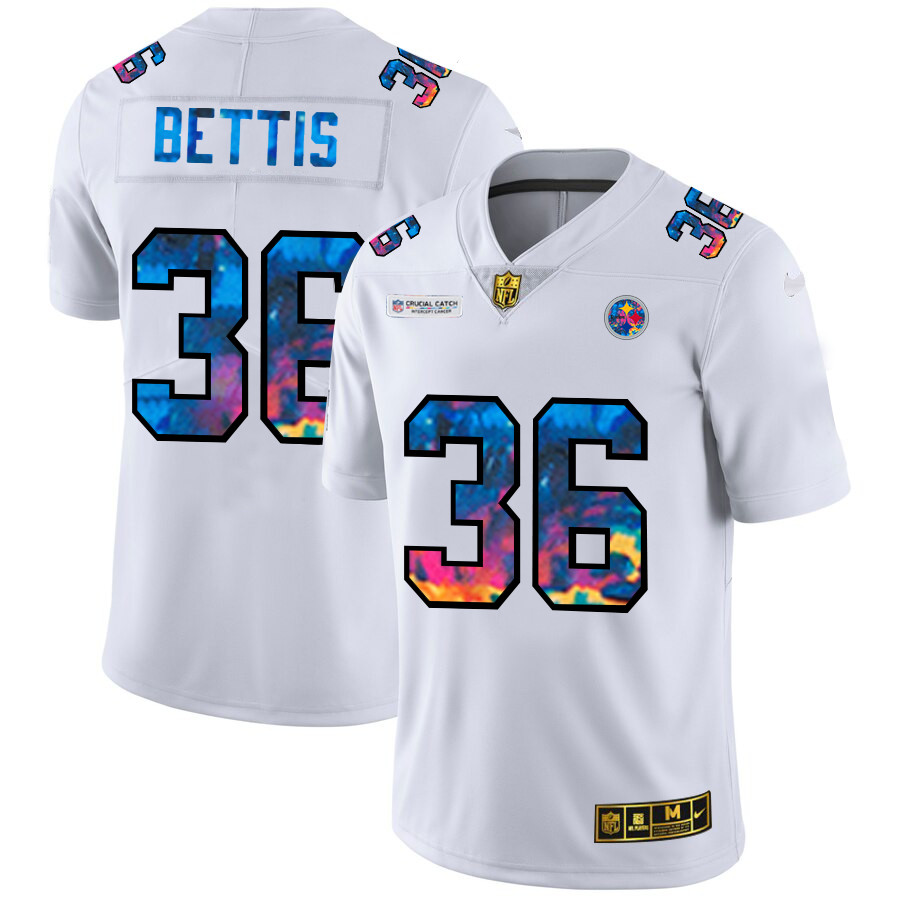 Pittsburgh Steelers #36 Jerome Bettis Men's White Nike Multi-Color 2020 NFL Crucial Catch Limited NFL Jersey Pittsburgh Steelers #36 Jerome Bettis Men's White Nike Multi-Color 2020 NFL Crucial Catch Limited NFL Jersey
