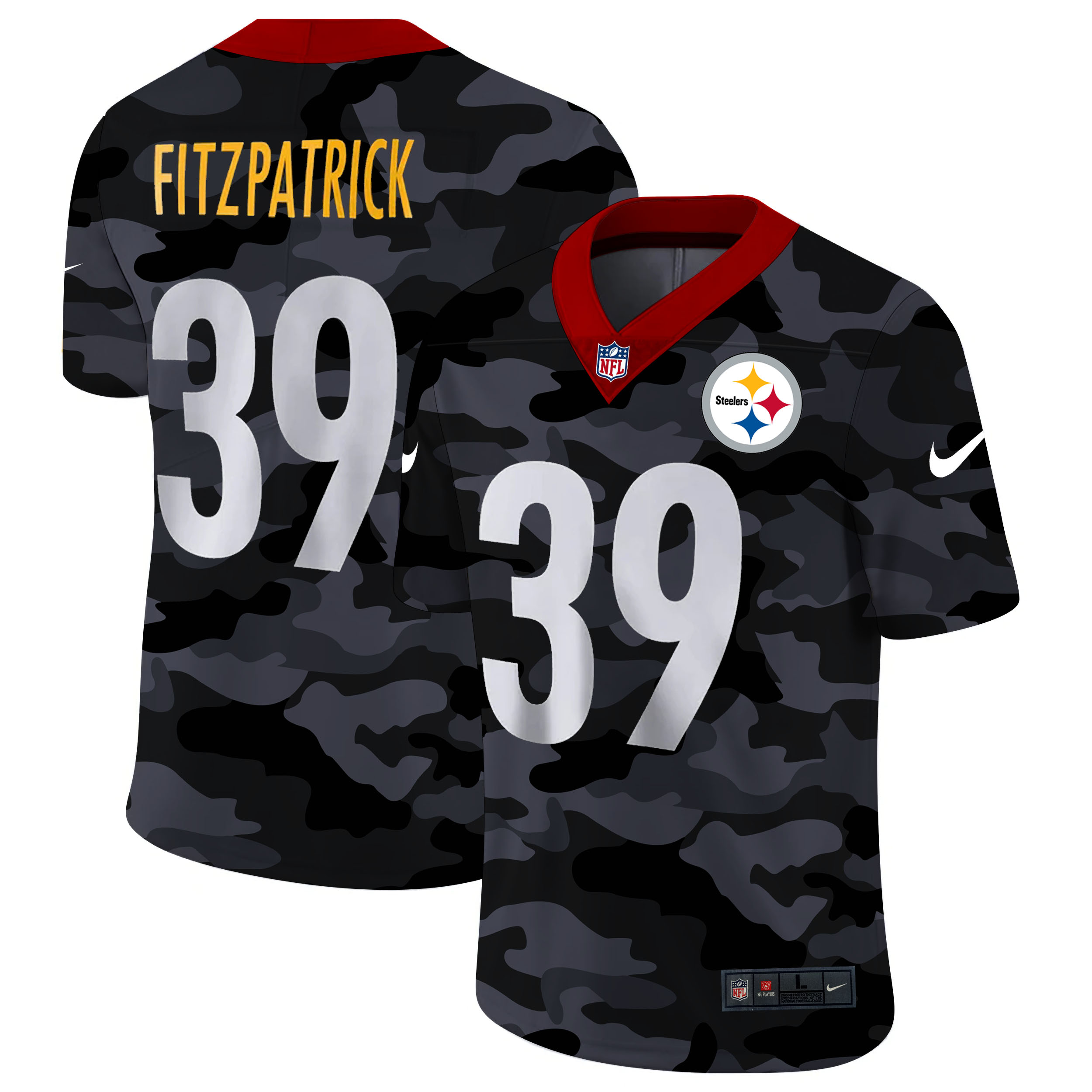 Pittsburgh Steelers #39 Minkah Fitzpatrick Men's Nike 2020 Black CAMO Vapor Untouchable Limited Stitched NFL Jersey Pittsburgh Steelers #39 Minkah Fitzpatrick Men's Nike 2020 Black CAMO Vapor Untouchable Limited Stitched NFL Jersey