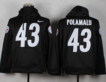 Pittsburgh Steelers #43 Troy Polamalu Black Pullover NFL Hoodie