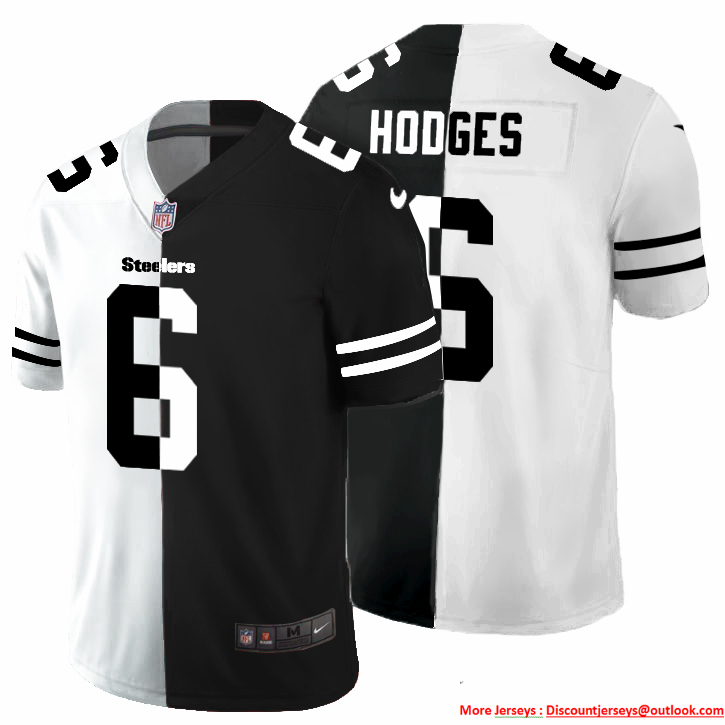 Pittsburgh Steelers #6 Devlin Hodges Men's Black V White Peace Split Nike Vapor Untouchable Limited NFL Jersey Pittsburgh Steelers #6 Devlin Hodges Men's Black V White Peace Split Nike Vapor Untouchable Limited NFL Jersey