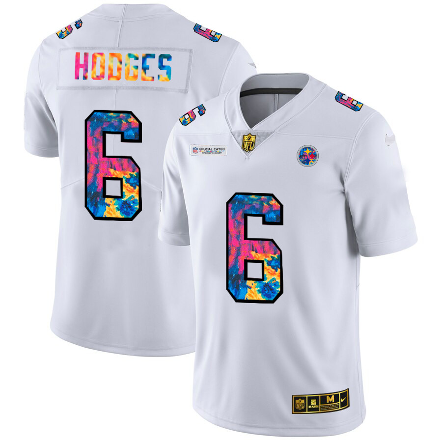 Pittsburgh Steelers #6 Devlin Hodges Men's White Nike Multi-Color 2020 NFL Crucial Catch Limited NFL Jersey Pittsburgh Steelers #6 Devlin Hodges Men's White Nike Multi-Color 2020 NFL Crucial Catch Limited NFL Jersey