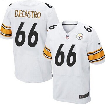 Pittsburgh Steelers #66 David DeCastro White NFL Elite Jersey