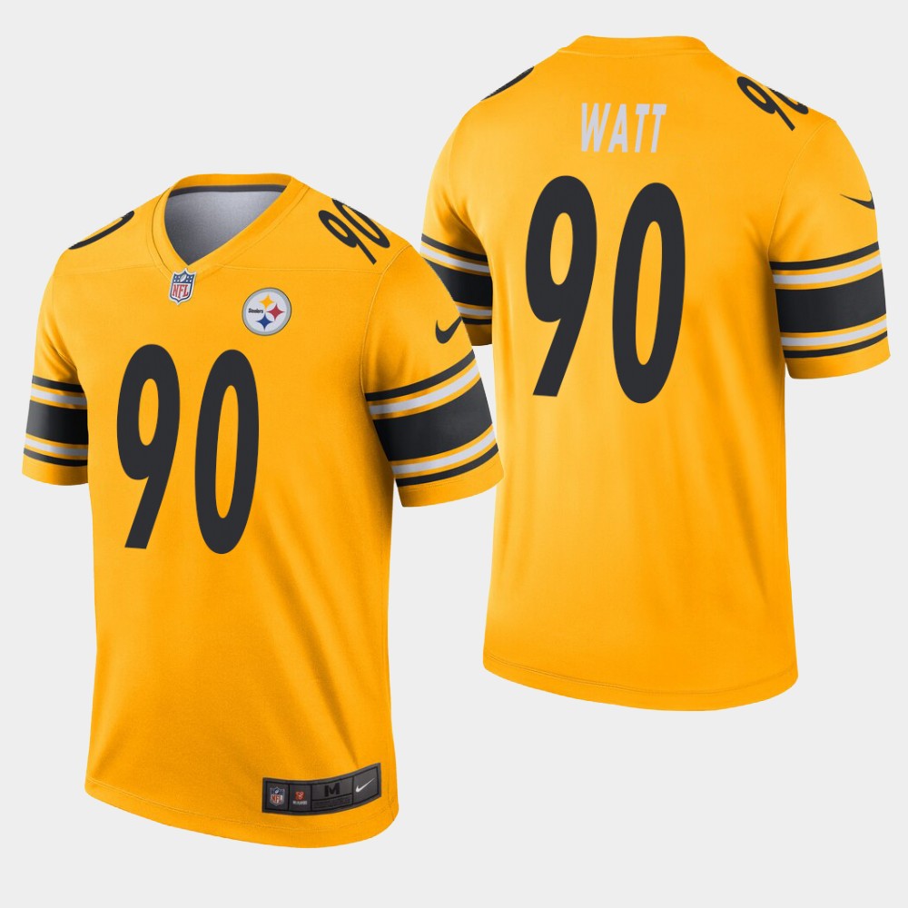 Pittsburgh Steelers #90 T.J. Watt Inverted Legend Gold Jersey Pittsburgh Steelers #90 T.J. Watt Inverted Legend Gold Jersey