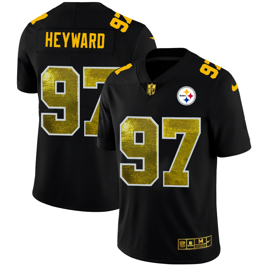 Pittsburgh Steelers #97 Cameron Heyward Men's Black Nike Golden Sequin Vapor Limited NFL Jersey Pittsburgh Steelers #97 Cameron Heyward Men's Black Nike Golden Sequin Vapor Limited NFL Jersey