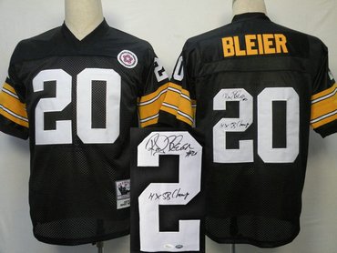 Pittsburgh Steelers 20# Bleier Black Throwback Jersey(Signed Elite)