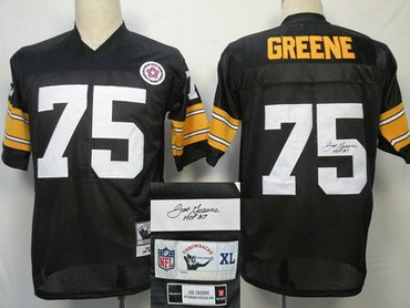 Pittsburgh Steelers 75# Greene Black Throwback Jersey(Signed Elite)
