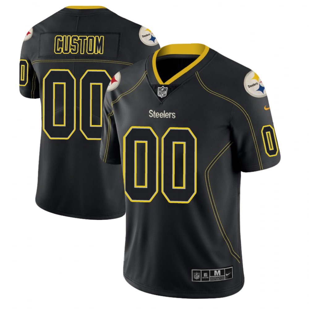 Pittsburgh Steelers Custom 2018 Lights Out Color Rush Limited Black Jersey