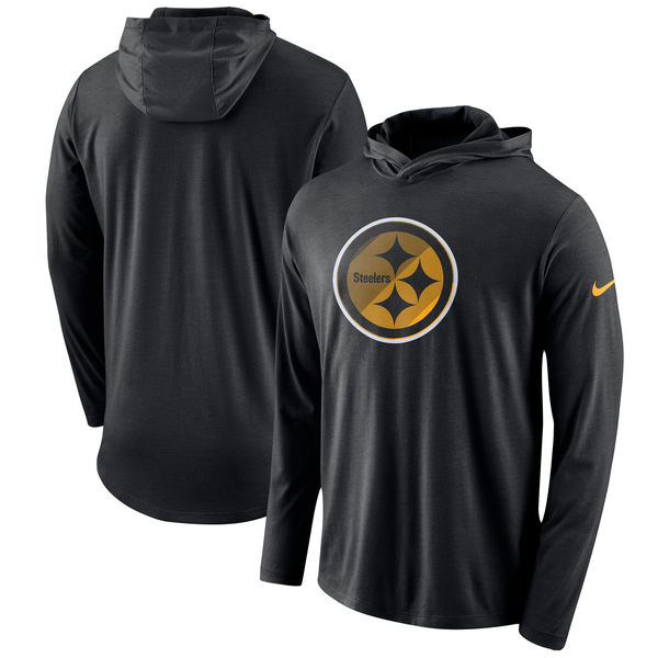 Pittsburgh Steelers Nike Blend Performance Hooded Long Sleeve T-Shirt Black Pittsburgh Steelers Nike Blend Performance Hooded Long Sleeve T-Shirt Black