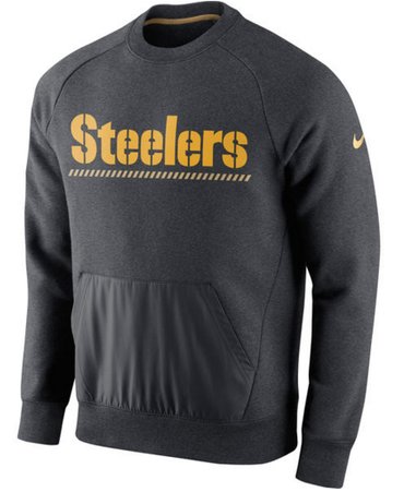 Pittsburgh Steelers Nike Championship Drive Gold Collection Hybrid Fleece Performance Sweatshirt Charcoal Pittsburgh Steelers Nike Championship Drive Gold Collection Hybrid Fleece Performance Sweatshirt Charcoal