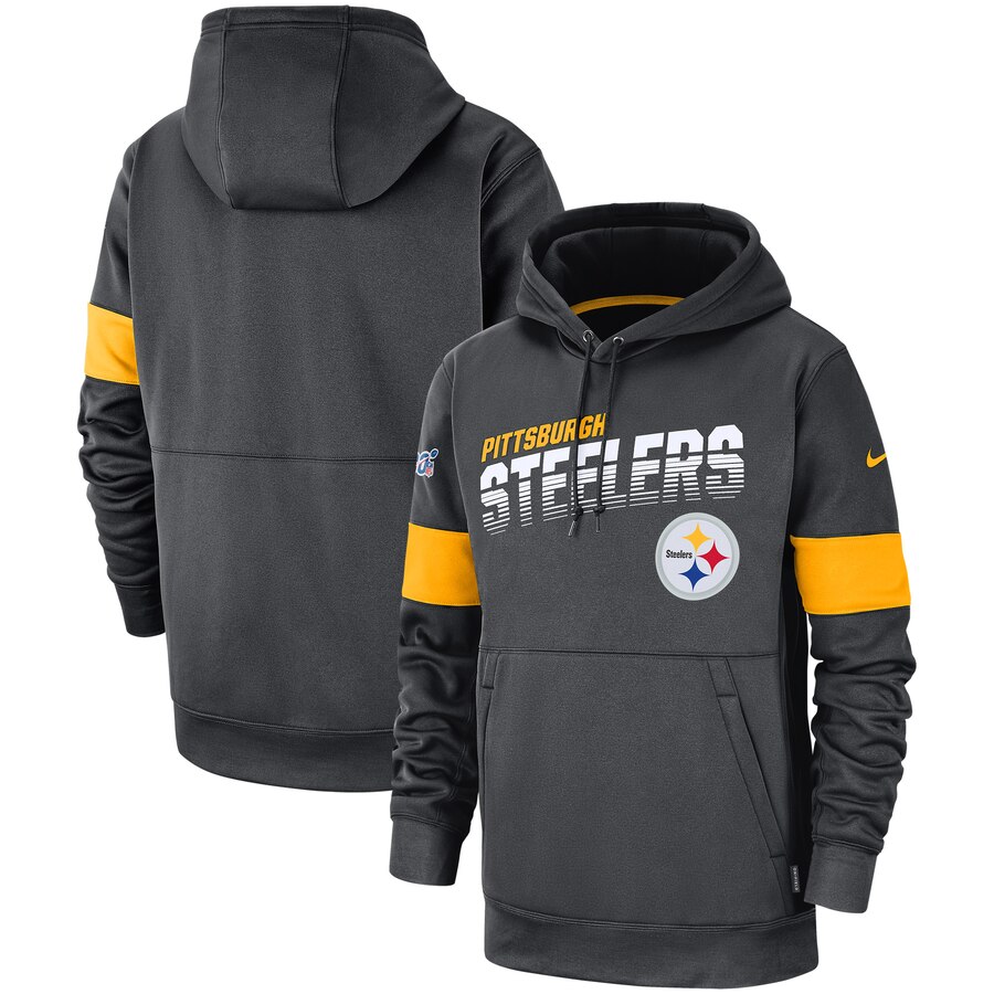 Pittsburgh Steelers Nike Sideline Team Logo Performance Pullover Hoodie Anthracite Pittsburgh Steelers Nike Sideline Team Logo Performance Pullover Hoodie Anthracite