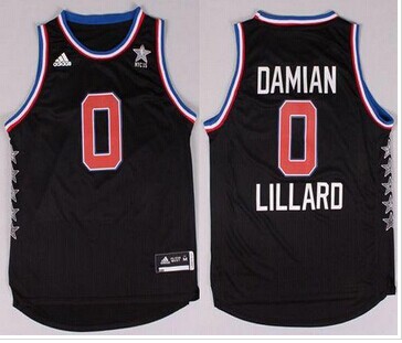 Portland Trail Blazers #0 Damian Lillard Black 2015 All Star Stitched NBA Jersey