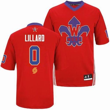 Portland Trail Blazers #0 Damian Lillard Red 2014 All Star NBA Jersey