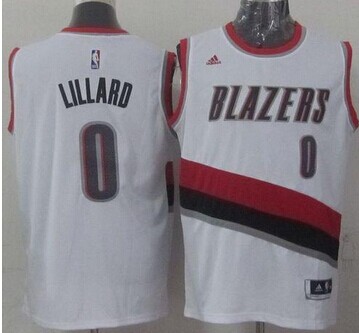 Portland Trail Blazers #0 Damian Lillard White Home Stitched NBA Jersey