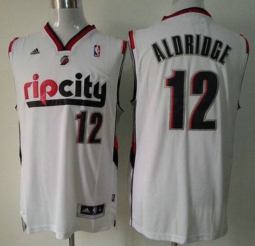 Portland Trail Blazers #12 Lamarcus Aldridge White Throwback NBA Jersey