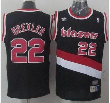 Portland Trail Blazers #22 Clyde Drexler Black Soul Swingman Throwback Stitched NBA Jersey
