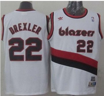 Portland Trail Blazers #22 Clyde Drexler White Soul Swingman Throwback Stitched NBA Jersey