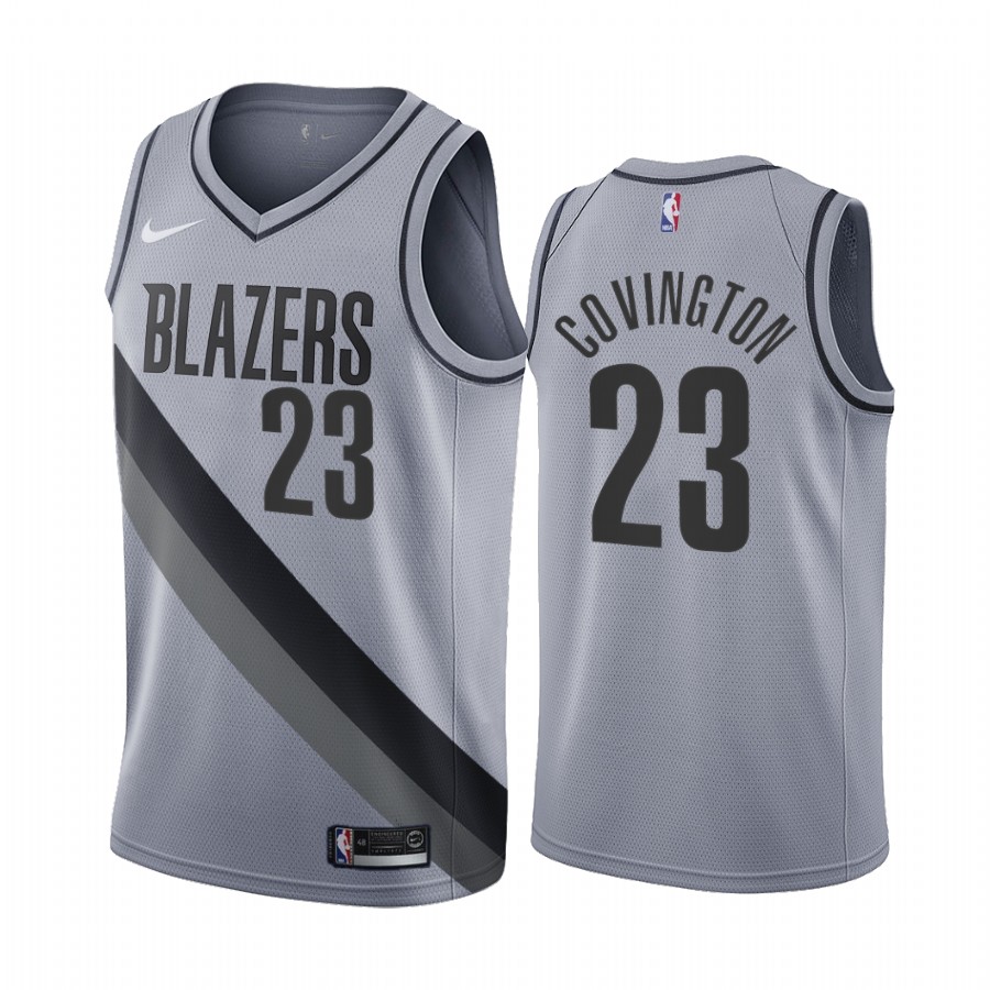 Portland Trail Blazers #23 Robert Covington Gray NBA Swingman 2020-21 Earned Edition Jersey Portland Trail Blazers #23 Robert Covington Gray NBA Swingman 2020-21 Earned Edition Jersey