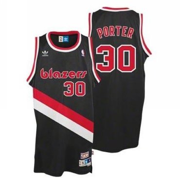 Portland Trail Blazers #30 Terry Porter Black Throwback Stitched NBA Jersey
