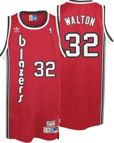 Portland Trail Blazers #32 Bill Walton Red Throwback Stitched NBA Jersey
