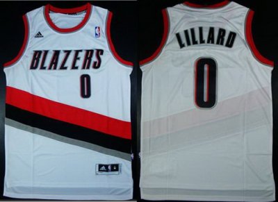 Portland Trail Blazers 0 Damian Lillard White Revolution 30 Swingman NBA Jerseys