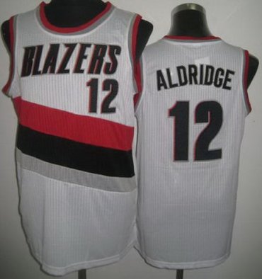 Portland Trail Blazers 12 LaMarcus Aldridge White Revolution 30 NBA Basketball Jerseys