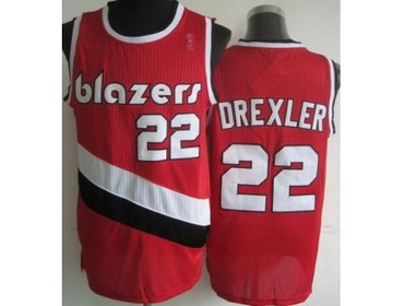 Portland Trail Blazers 22 Clyde Drexler Red Hardwood Classics Revolution 30 NBA Jerseys