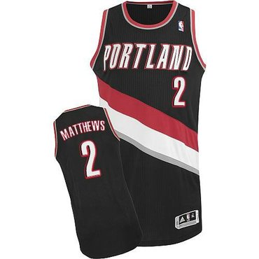Portland Trail Blazers 30 Revolution #2 Wesley Matthews Black Stitched NBA Jersey