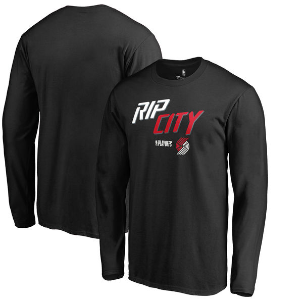 Portland Trail Blazers Fanatics Branded 2018 NBA Playoffs Slogan Long Sleeve T-Shirt Black