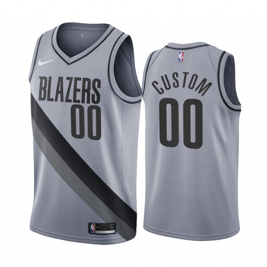 Portland Trail Blazers Personalized Gray NBA Swingman 2020-21 Earned Edition Jersey Portland Trail Blazers Personalized Gray NBA Swingman 2020-21 Earned Edition Jersey