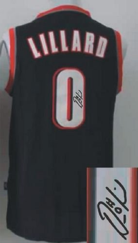 Portland Trail Blazers Revolution 30 Autographed #0 Damian Lillard Black Stitched NBA Jersey