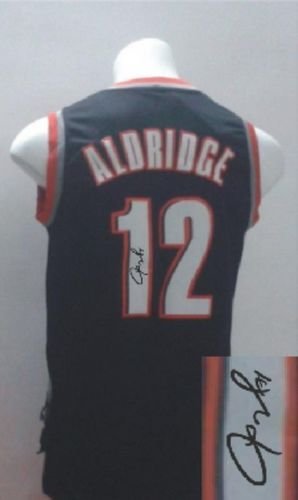 Portland Trail Blazers Revolution 30 Autographed #12 Lamarcus Aldridge Black Stitched NBA Jersey