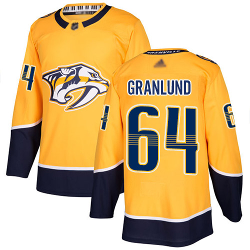 Predators #64 Mikael Granlund Yellow Home Authentic Stitched Hockey Jersey Predators #64 Mikael Granlund Yellow Home Authentic Stitched Hockey Jersey