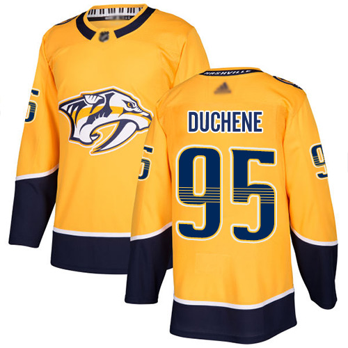 Predators #95 Matt Duchene Yellow Home Authentic Stitched Hockey Jersey Predators #95 Matt Duchene Yellow Home Authentic Stitched Hockey Jersey
