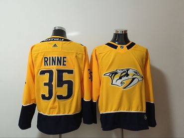 Predators 35 Pekka Rinne Yellow Adidas Jersey