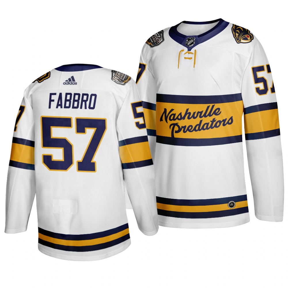 Predators 57 Dante Fabbro White 2020 Winter Classic Adidas Jersey Predators 57 Dante Fabbro White 2020 Winter Classic Adidas Jersey
