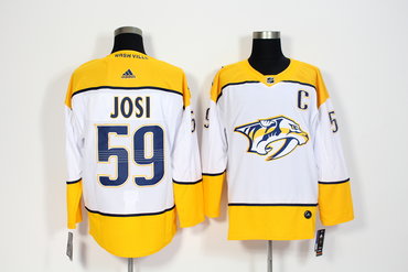 Predators 59 Roman Josi White Adidas Jersey