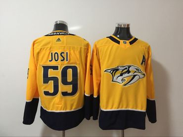 Predators 59 Roman Josi Yellow Adidas Jersey