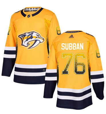 Predators 76 P.K. Subban Gold Drift Fashion Adidas Jersey